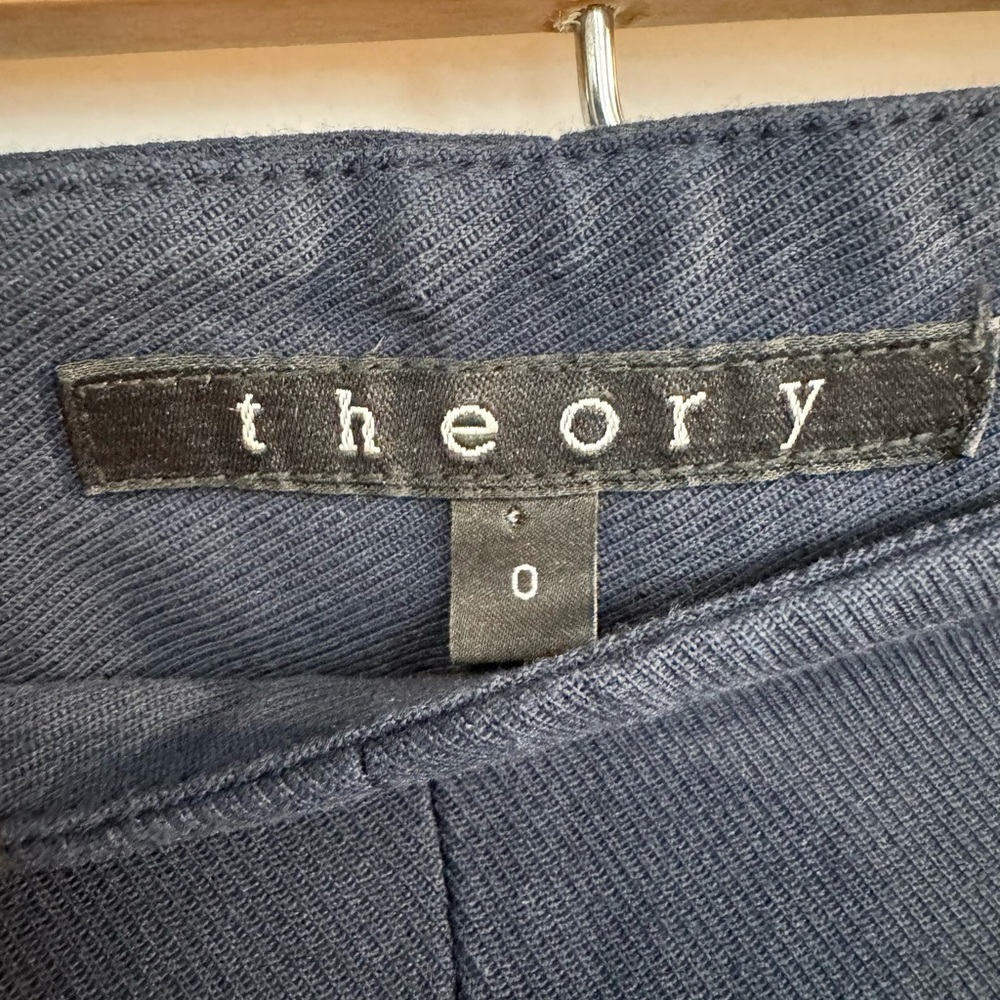 Theory Navy Textured Skirt